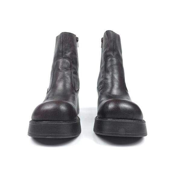 AMERICAN EAGLE 90s Vintage Leather Platform Ankle Boots Chunky Heel Y2k Grunge - Picture 7 of 13